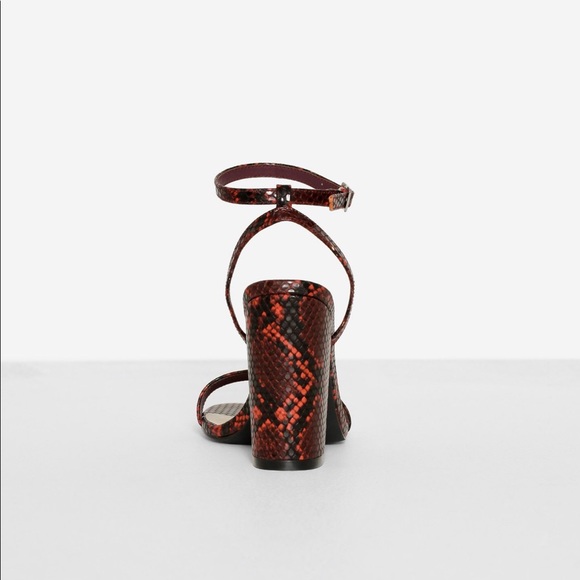 Sexy Ankle Strap Snake Print Sandals 7.5 Euro 38 - Picture 3 of 4